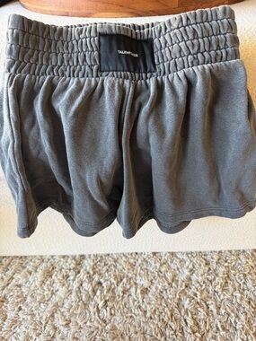 TALENTLESS Gray Smocked Waist Skirted Shorts